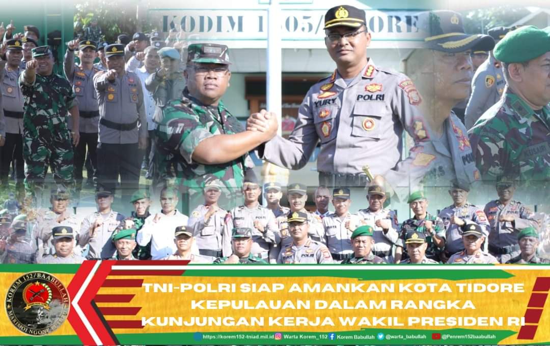 TNI-POLRI Siap Amankan Kota Tidore Kepulauan : Laksanakan Apel Gabungan Dalam Rangka Kunjungan Kerja Wakil Presiden RI