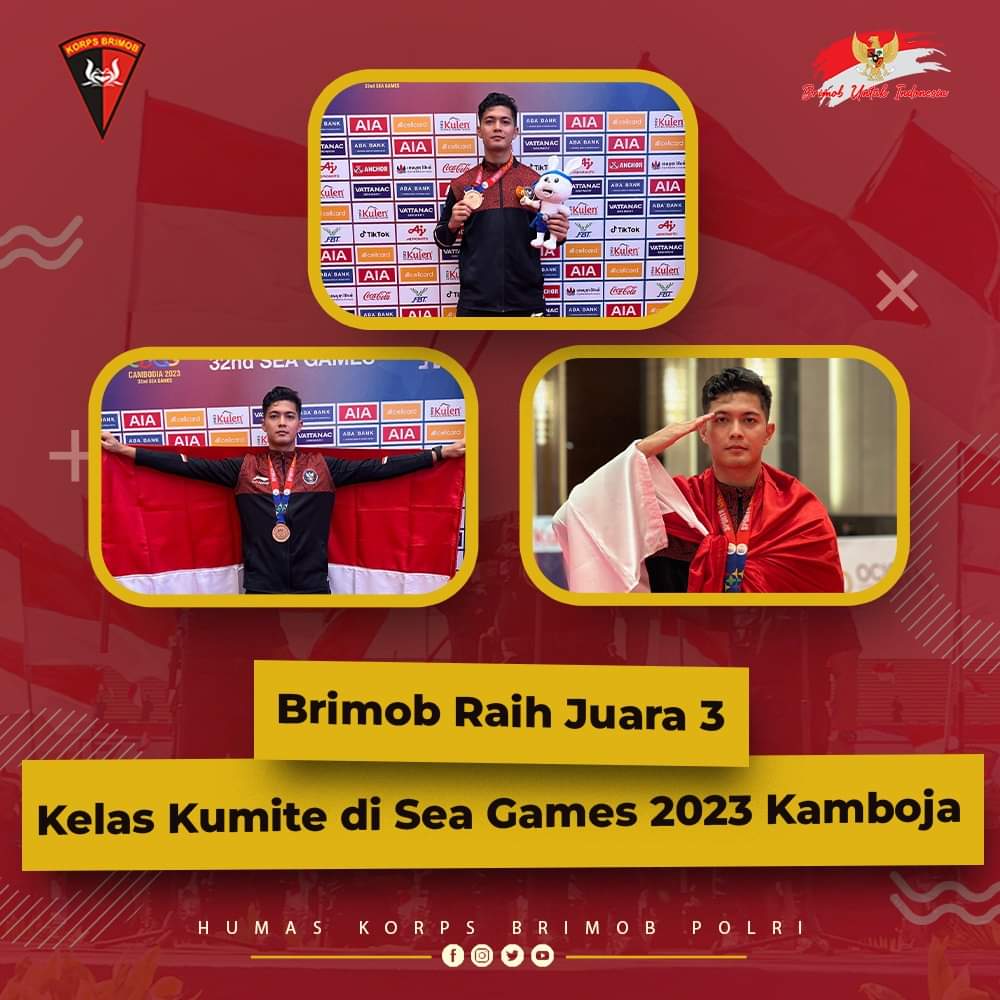 BRIMOB RAIH JUARA 3 KELAS KUMITE DI SEA GAMES 2023 KAMBOJA