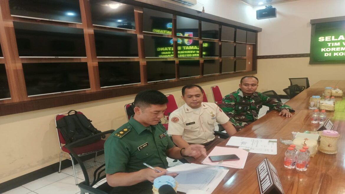 Jelang Serah Terima Jabatan Dandim Blitar, Tim Verifikasi Dari Korem 081/DSJ Madiun Datangi Kodim 0808/Blitar