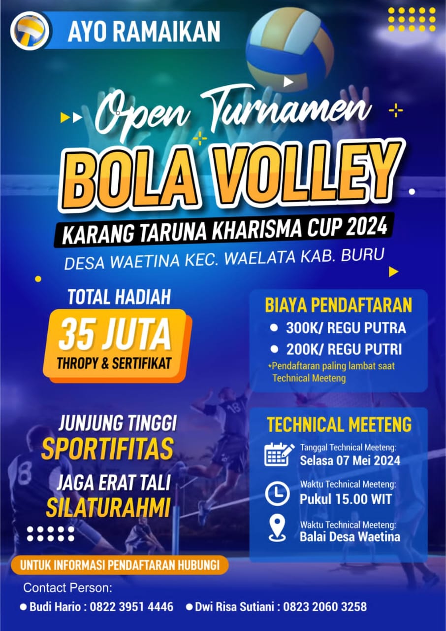 Pemerintah Desa Waetina Adakan Open Turnament Bola Volley